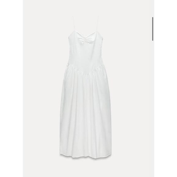 NWT- Zara STRAPPY GABARDINE DRESS-L - Picture 4 of 9
